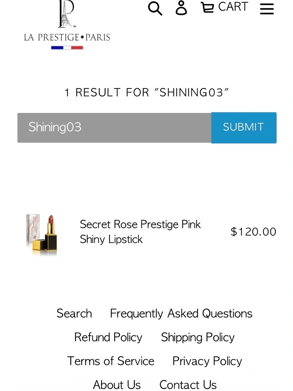 Secret Rosé Prestige Pink Shiny Lipstick - Pink